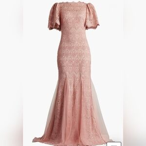 Tadashi Shoji Flutter Sleeve Corded lace Trumpet Gown sz 10